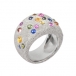 Bague « Bulle de savon » or blanc et saphir multicolore Bague « Bulle de savon » or blanc et saphir multicolore