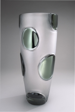 GREY ROUND SILVER VASE H : 40 cm - 16 inches / Diameter : 16 cm - 6.4 inches GREY ROUND SILVER VASE H : 40 cm - 16 inches / Diameter : 16 cm - 6.4 inches