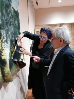 Kunihiko Moriguchi Trésor National vivant japonais et Françoise Hoffmann Maître d’Art<br>Gallery of Kyoto Traditional Arts & Crafts octobre 2024